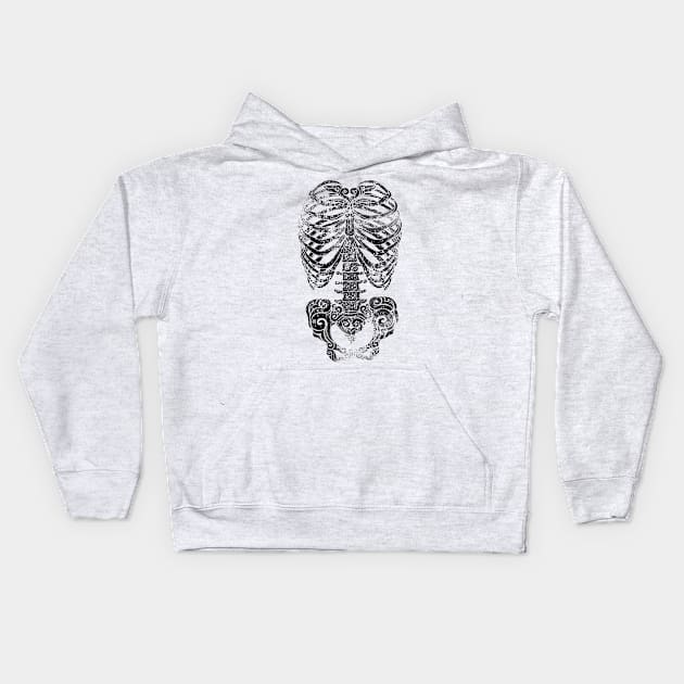 Swirly Bones Kids Hoodie by VectorInk